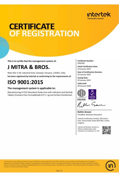 ISO 9001:2015 — Intertek · Certificate of Registration
